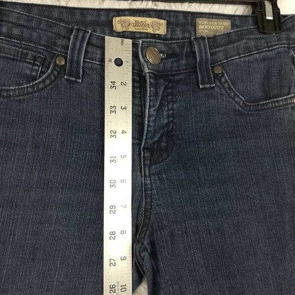 Nine West Womens Jeans Vintage Boho Boot Cut Blue Pockets Dark Wash Mid Rise 4 - Picture 5 of 10